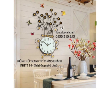 ĐỒNG HỒ TRANG TRÍ PHÒNG KHÁCH-BÌNH BÔNG NGHỆ THUẬT